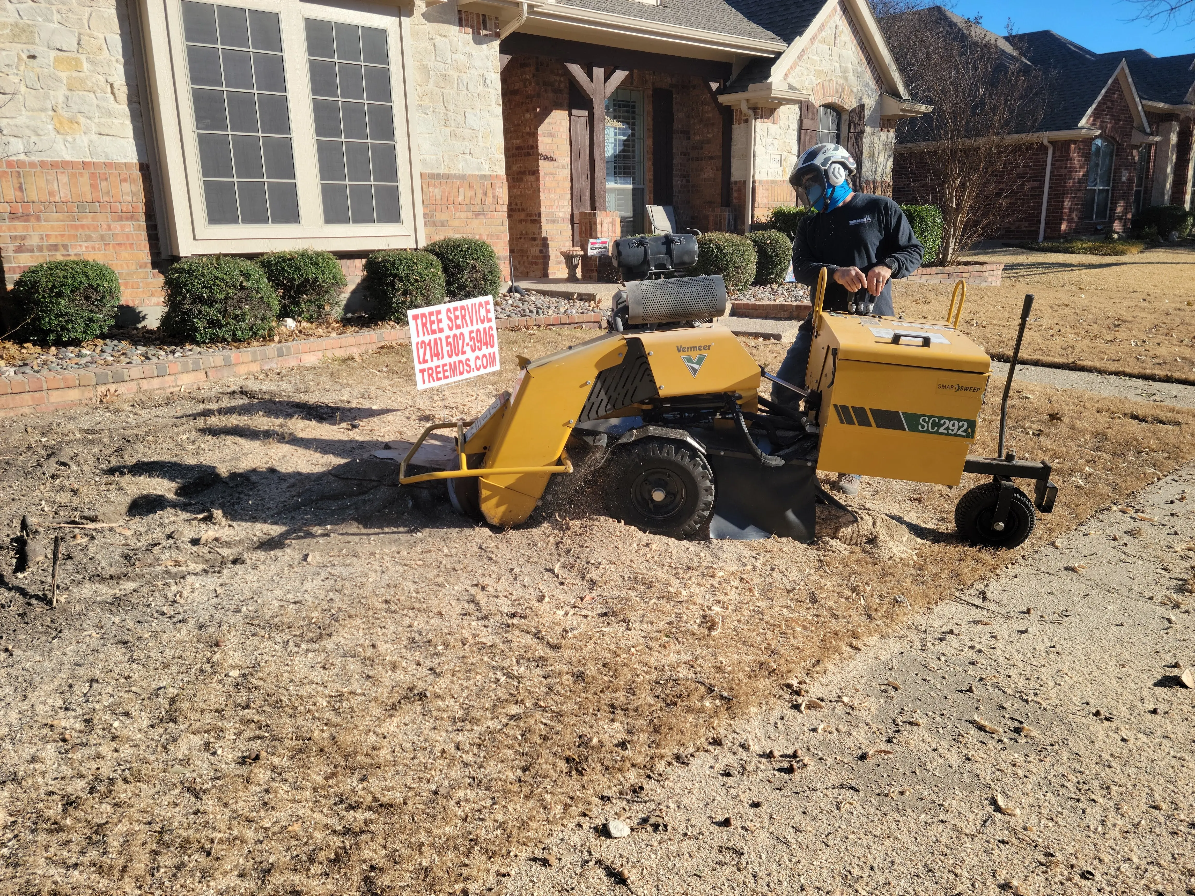 Residential stump grinding project by Tree MDs